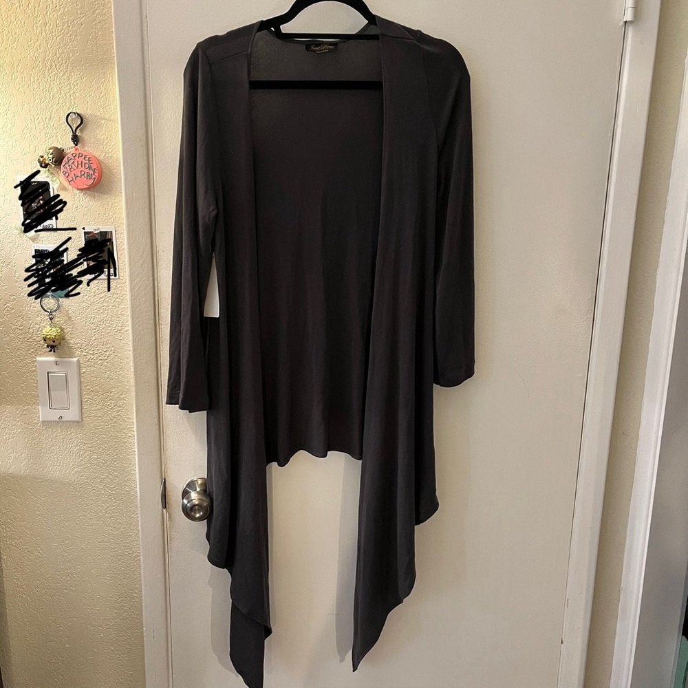 Open Front Cardigan Waterfall Sides Made in USA Whimsigoth Artsy Jantie Design
